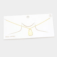 LOVE Gold Dipped Metal Lock Pendant Necklace