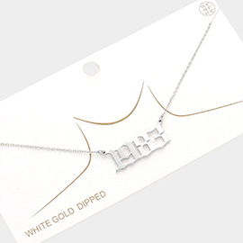 1983 White Gold Dipped Birth Year Pendant Necklace