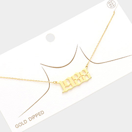 1988 Gold Dipped Birth Year Pendant Necklace