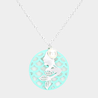 Pearl Metal Mermaid Pendant Necklace