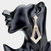 Angled Rhinestone Evening Earrings