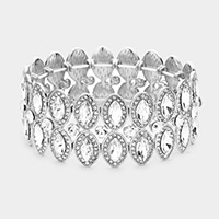 Marquise Stone Accented Stretch Evening Bracelet