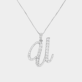 -U- CZ Monogram Pendant Necklace