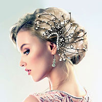 Floral Stone Embellished Hair Comb