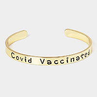 Covid Vaccinated Gold Dipped Message Bracelet