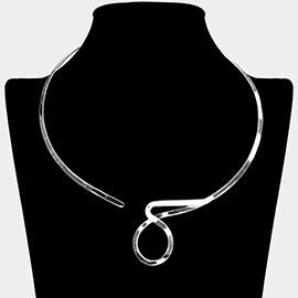 Swirl Metal Open Choker Necklace