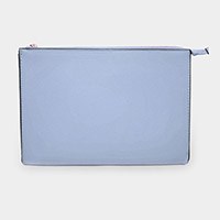 Solid Faux Leather Clutch Bag