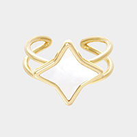 Gold Dipped Mother of Pearl Ring