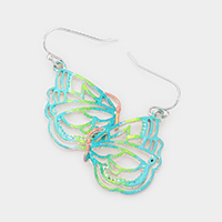 Colorful Metal Butterfly Dangle Earrings