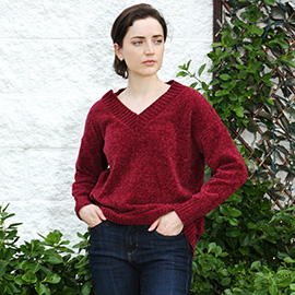 Solid Color V Neck Sweater Top