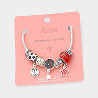 Aries Zodiac Sign Constellation Multi Bead Charm Bracelet