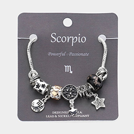 Scorpio Zodiac Sign Constellation Multi Bead Charm Bracelet