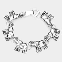 Metal Elephant Link Magnetic Bracelet