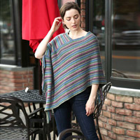 Striped Lurex Knitted Poncho