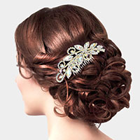 Marquise Stone Accented Rhinestone Hair Comb