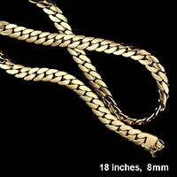 18 INCH, 8mm Stainless Steel Metal Chain Necklace
