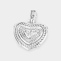 Stone Embellished Metal Heart Pendant