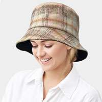 Plaid Check Patterned Bucket Hat