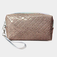 Shiny Glitz Wristlet Cosmetic Pouch Bag