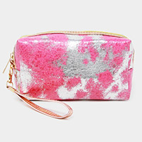 Lurex Ombre Foiled Wristlet Cosmetic Pouch Bag