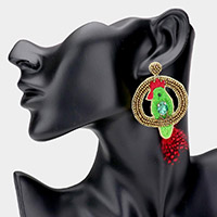 Embroidery Parrot Earrings