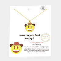 Gold Dipped Emoji Pendant Necklace