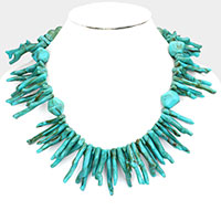 Coral Cluster Statement Necklace