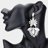 Marquise Stone Cluster Chandelier Dangle Evening Earrings