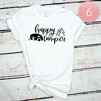 6PCS - Assorted Size happy camper Graphic T-shirts