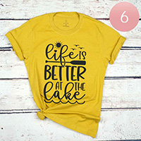 6PCS - Assorted Size Life is BETTER AT THE Lake Graphic T-shirts