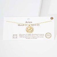 Aries Gold Dipped Zodiac Sign Pendant Necklace