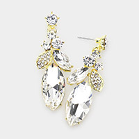 Marquise Stone Accented Dangle Evening Earrings