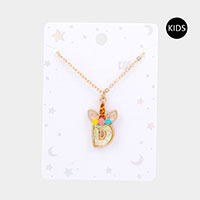 -D- Unicorn Monogram Pendant Kids Necklace