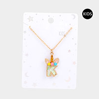 -K- Unicorn Monogram Pendant Kids Necklace