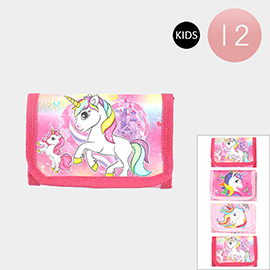 12PCS - Unicorn Printed Kids Wallets