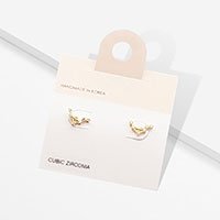 Libra CZ Embellished Zodiac Sign Stud Earrings