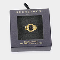 Secret Box _ 14K Gold Dipped Open Circle Accented Ring