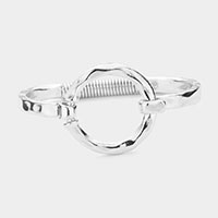 Hammered Open Metal Circle Hook Bracelet