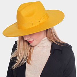 Bow Band Pointed Solid Panama Hat