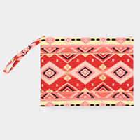 Tribal Patterned Pouch Clutch Bag
