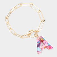 -A- Colorful Monogram Charm Bracelet