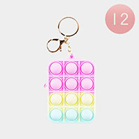 12PCS - Rectangle Push and Pop it Fidget Toy Coin Purses / Keychains