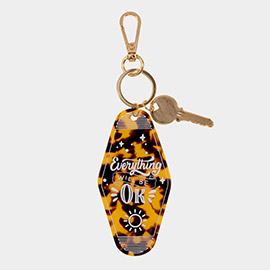 Everything WILL BE OK Message Celluloid Acetate Tortoise Keychain