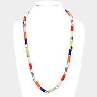 Cube Resin Beaded Long Necklace