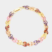 CZ Marquise Cluster Evening Bracelet