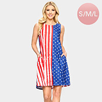 American USA Flag A-Line Dress
