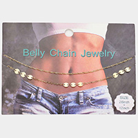 Metal Disc Link Double Layered Belly Chain Jewelry