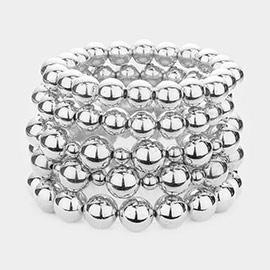 5PCS - Metal Ball Stretch Bracelets
