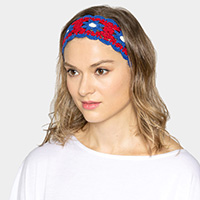Flower Crochet Elastic Headband