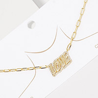 Gold Dipped Love Message Pendant Necklace